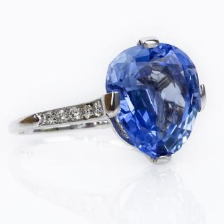 Appraisal: GPL London Certified Antique Carat Pear Shape Natural Unheated Sapphire