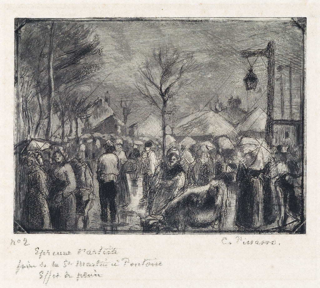 Appraisal: CAMILLE PISSARRO Foire de Saint-Martin Pontoise Drypoint and aquatint printed