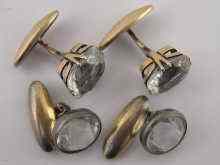 Appraisal: Two pairs of Soviet Russian hallmarked silver cufflinks both set