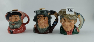 Appraisal: Royal Doulton small character decanter jugs Falstaff Rip Van Winkle