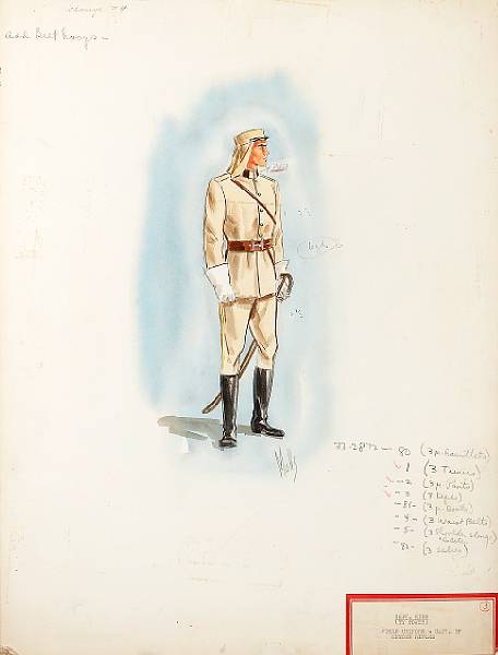 Appraisal: A Tyrone Power costume design sketch from King of the