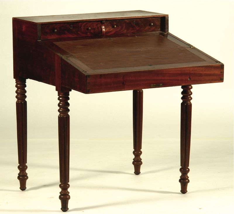 Appraisal: ANTIQUE SHERATON EMPIRE WRITING DESK Circa In mahogany and mahogany