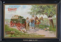 Appraisal: HICKMAN-EBBERT WAGON CO TIN SIGN Self-framed tin sign featuring a