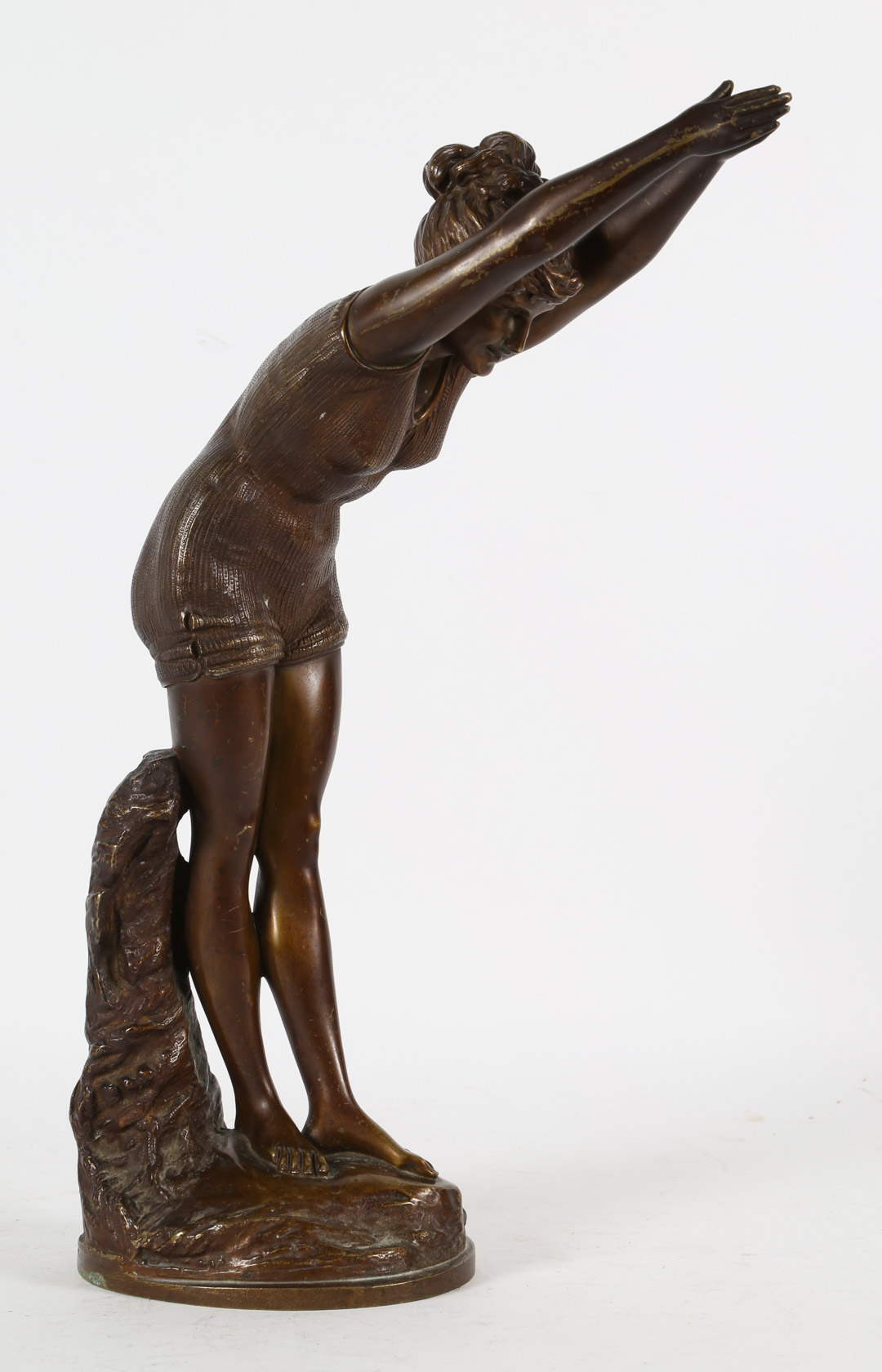 Appraisal: Odoardo Tabacchi La Tuffolina bronze Italian - Modeled as figure