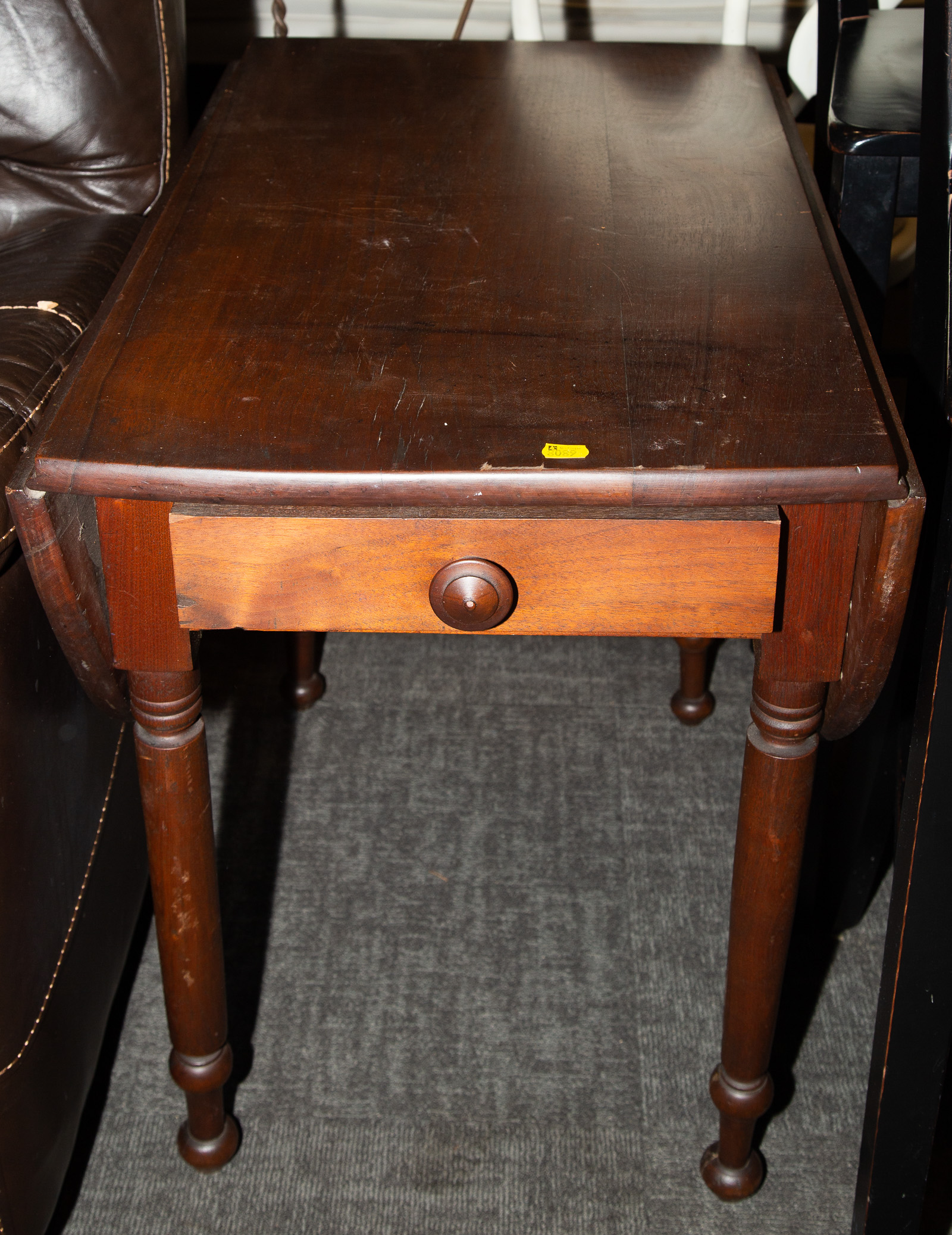 Appraisal: AMERICAN VERNACULAR CHERRY WALNUT PEMBROKE TABLE nd quarter th century