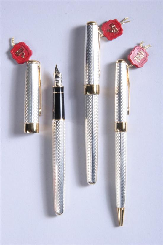 Appraisal: THREE PARKER SONNET STERLING SILVER PENS Including two ball point