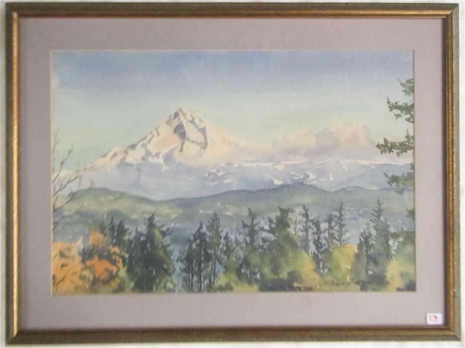 Appraisal: OWEN GOWARD WATERCOLOR ON PAPER British Columbia - Mount Hood