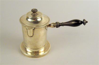 Appraisal: French silver chocolate pot theodore tonnelier th century Of cylindrical