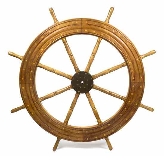 Appraisal: An American Maple Ship's Wheel of typical form Diameter over