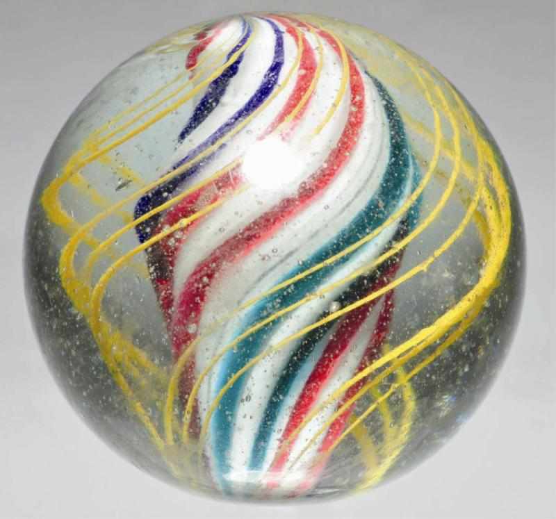 Appraisal: Solid Core Swirl Marble White solid core swirl with double