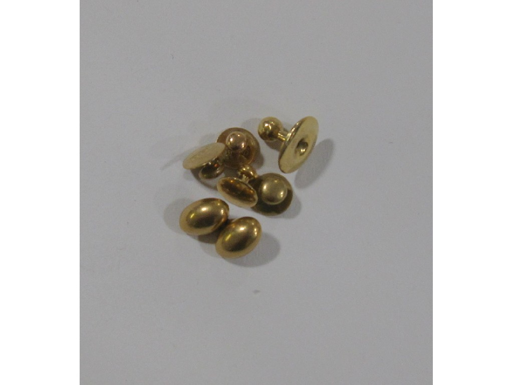 Appraisal: Lot of ct gold shirt studs Approximately gms