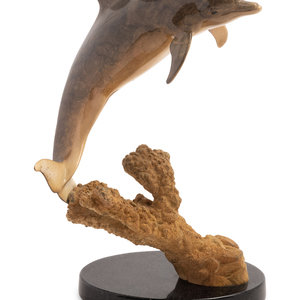 Appraisal: Robert Wyland American b Dolphin bronze numbered copyrighted signed Wyland