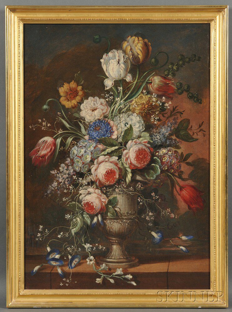 Appraisal: Paul Moro American - Dutch-style Floral Still Life in an