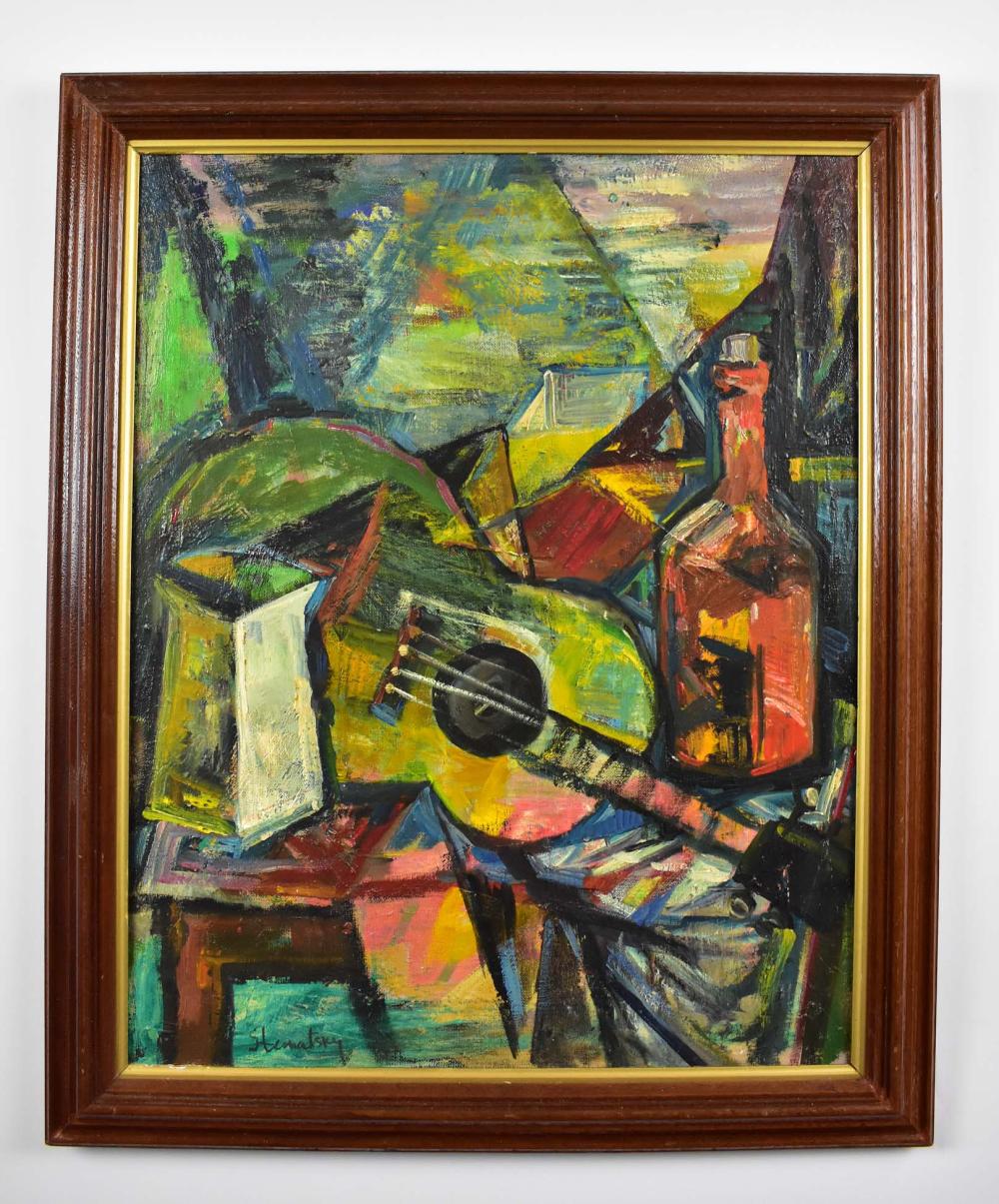 Appraisal: AVIGDOR STEMATSKY ISRAELI - PAINTINGCubist Composition with Guitar Signed lower