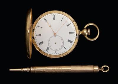 Appraisal: Gold pocket watch pencil key-wind pocket watch hunter style case