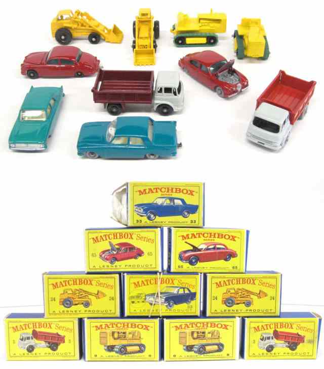 Appraisal: TEN MATCHBOX TOY VEHICLES including two each of numbers Bedford