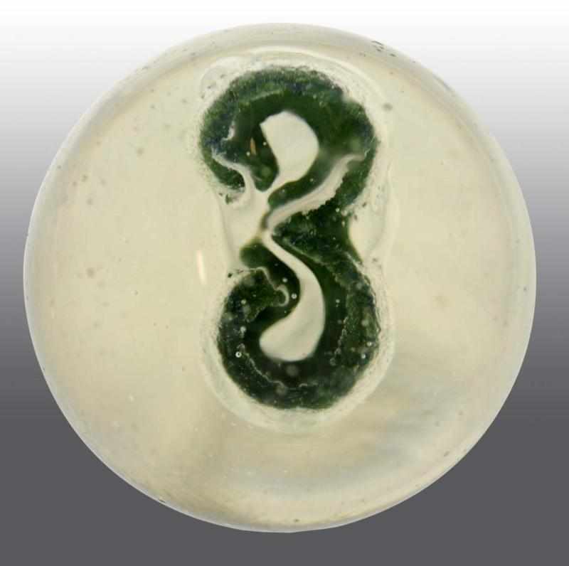 Appraisal: Painted Number Sulfide Marble Description Original sulfide painted green number