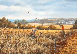 Appraisal: Paco Young - Pheasant Huntingsigned Paco Young lower rightwatercolor by