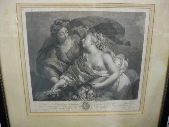 Appraisal: Engraving Harvest Time maidens approx x image area