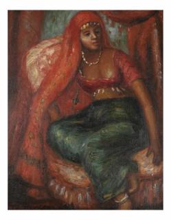 Appraisal: Portrait of a Seated Lady Oil on Canvas Expressionist school