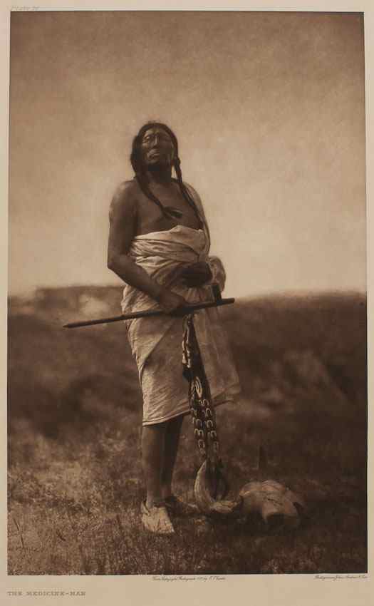 Appraisal: CURTIS Edward American - ''The Medicine Man'' Photogravure '' x