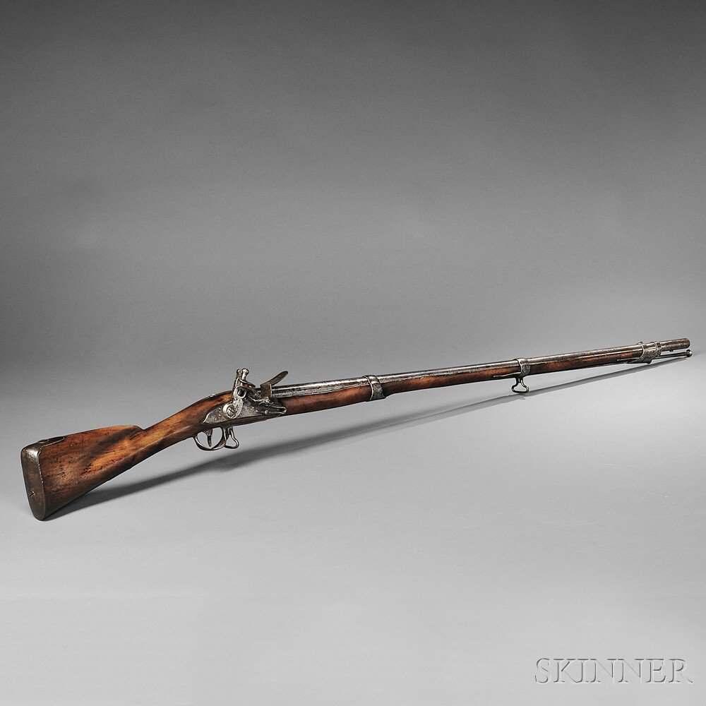 Appraisal: French Model Flintlock Musket c mid- th century walnut stock