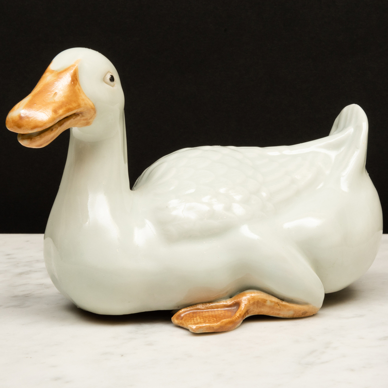 Appraisal: Chinese Export Porcelain Model of a Duck Unmarked x x