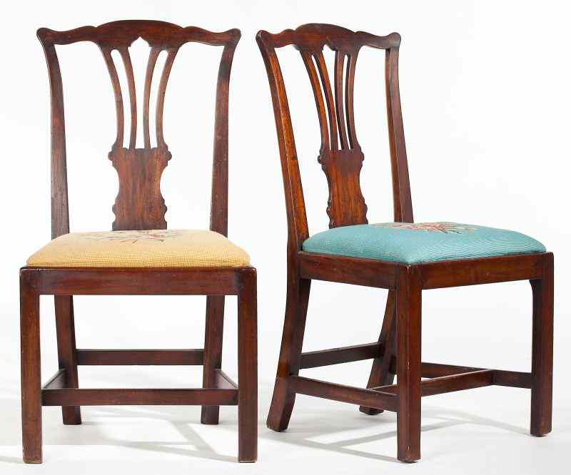 Appraisal: Pair of Southern Chippendale Side Chairslikely Virginia circa mahogany shaped