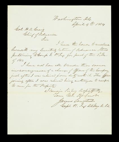 Appraisal: piece Autograph Letter Signed Longstreet James Washington D C April