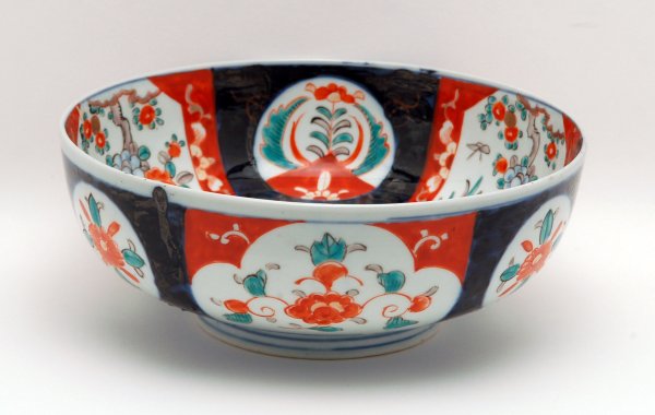 Appraisal: Imari bowl scenic view to center interior and exterior sides