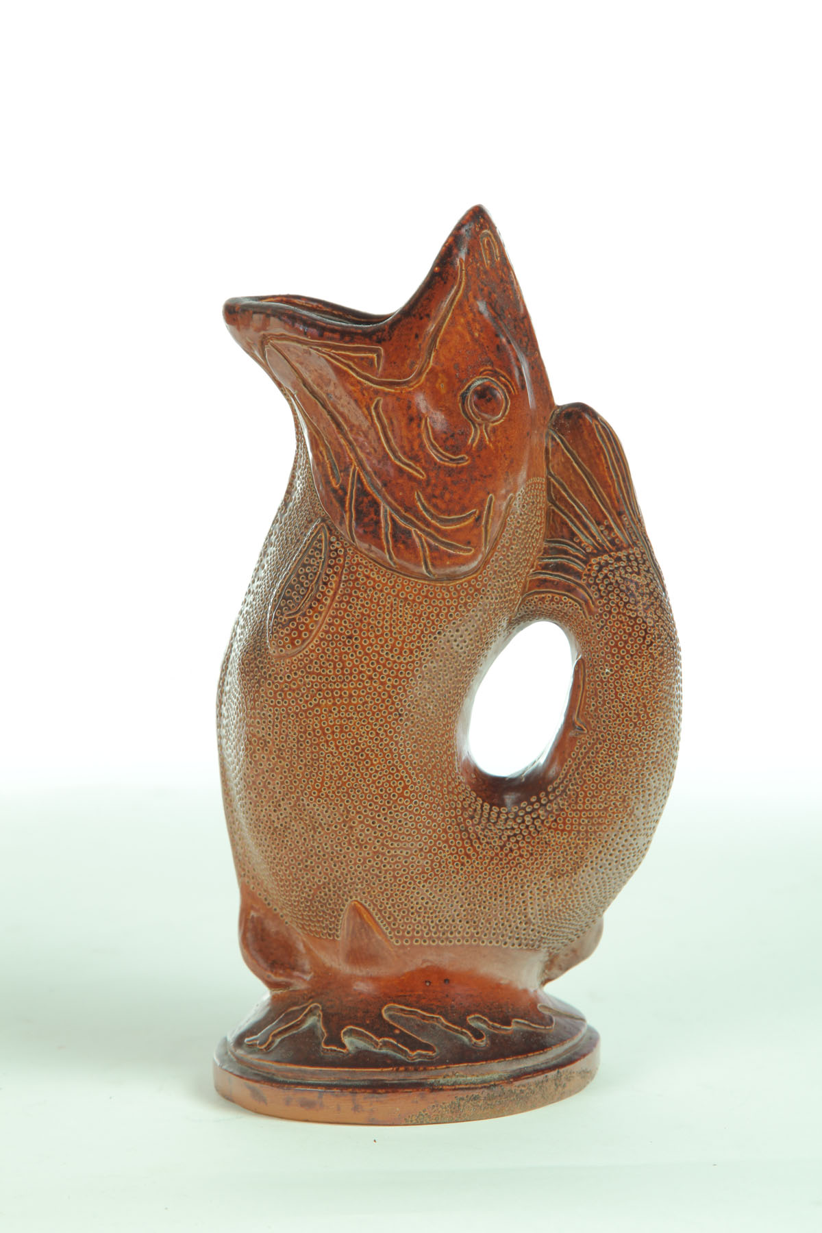 Appraisal: SEWERTILE FISH PITCHER Ohio late th-early th century Molded after