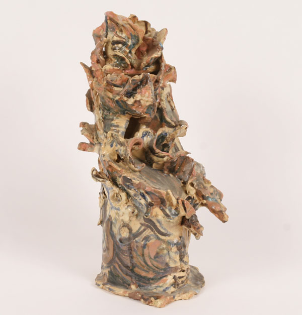 Appraisal: Robert Lohman American - abstract sculpture glazed and painted ceramic