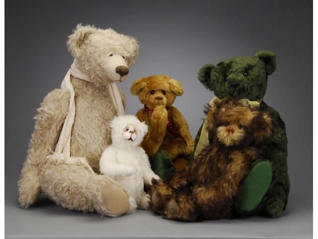 Appraisal: Lot Five Contemporary Artist Bears Includes large green bear by