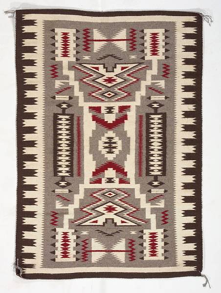 Appraisal: A Navajo storm pattern rug size approximately ft x ft