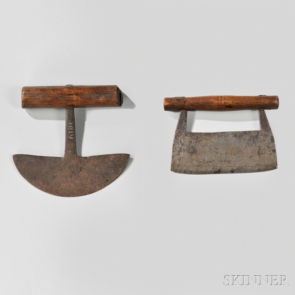 Appraisal: Two Food Choppers America early th century each with hardwood