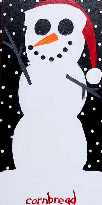 Appraisal: Outsider Art John 'Cornbread Anderson Untitled Snowman with Santa Hat