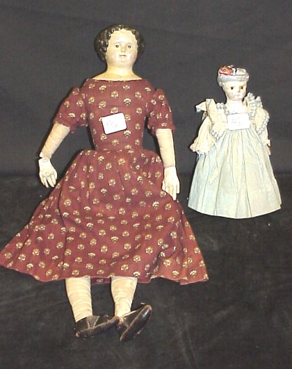 Appraisal: Two dolls etc Greiner type composition shoulderhead with cloth body