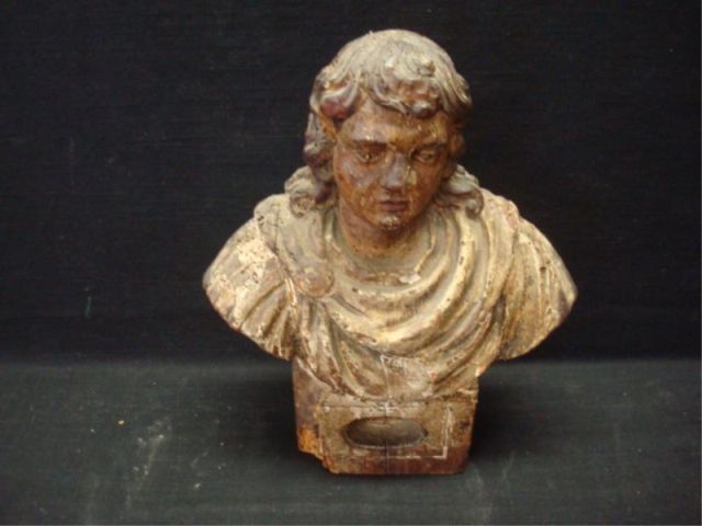 Appraisal: th C wood Santos bust Property from New York NY