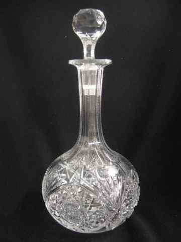 Appraisal: Brilliant Period Cut Glass Decanter starburst fan '' excellent