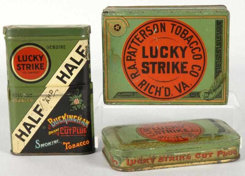 Appraisal: Lot of Lucky Strike Tobacco Tins Description Includes a pocket