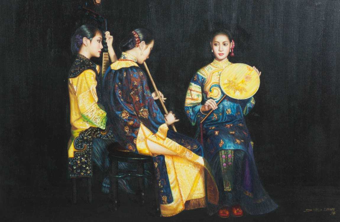 Appraisal: ZHENG YUE WEI OIL ON CANVAS LAID ON BOARD China