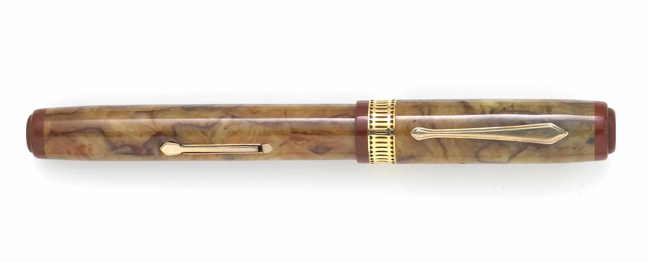 Appraisal: WATERMANS Patrician Onyx Fountain Pen Onyx and red hard rubber