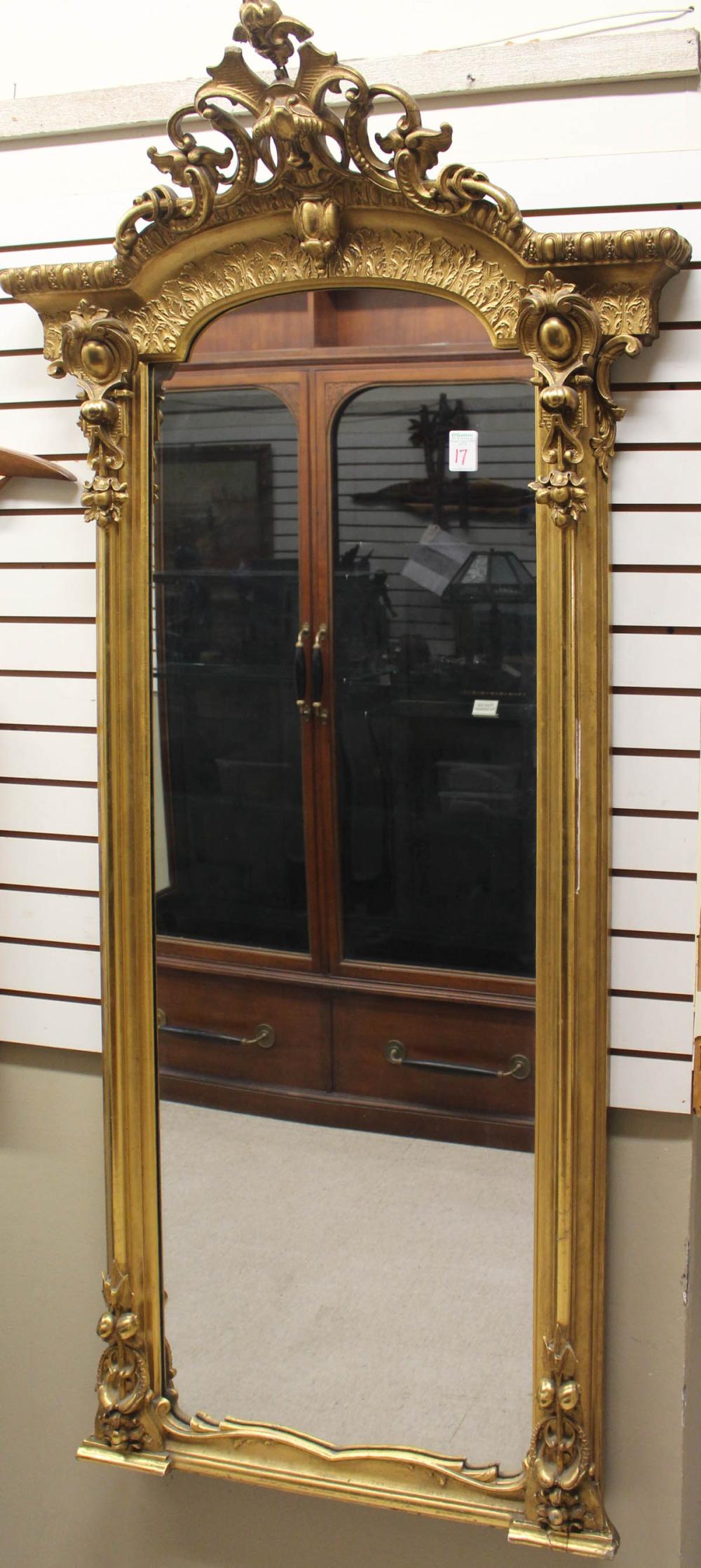 Appraisal: A VICTORIAN GILTWOOD AND GESSO PIER MIRROR American th century