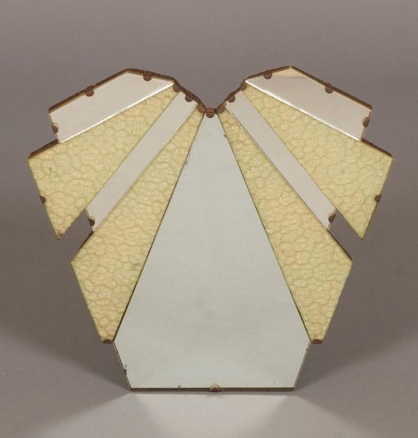 Appraisal: French Art Deco accent mirror with clear and textured radiating