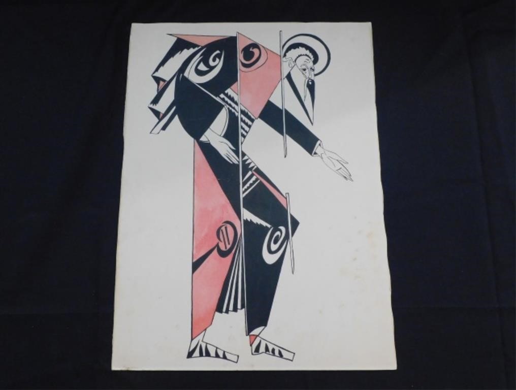 Appraisal: ATTRIB NATALIA SERGEEVNA GONCHAROVA - Russia France watercolor costume design