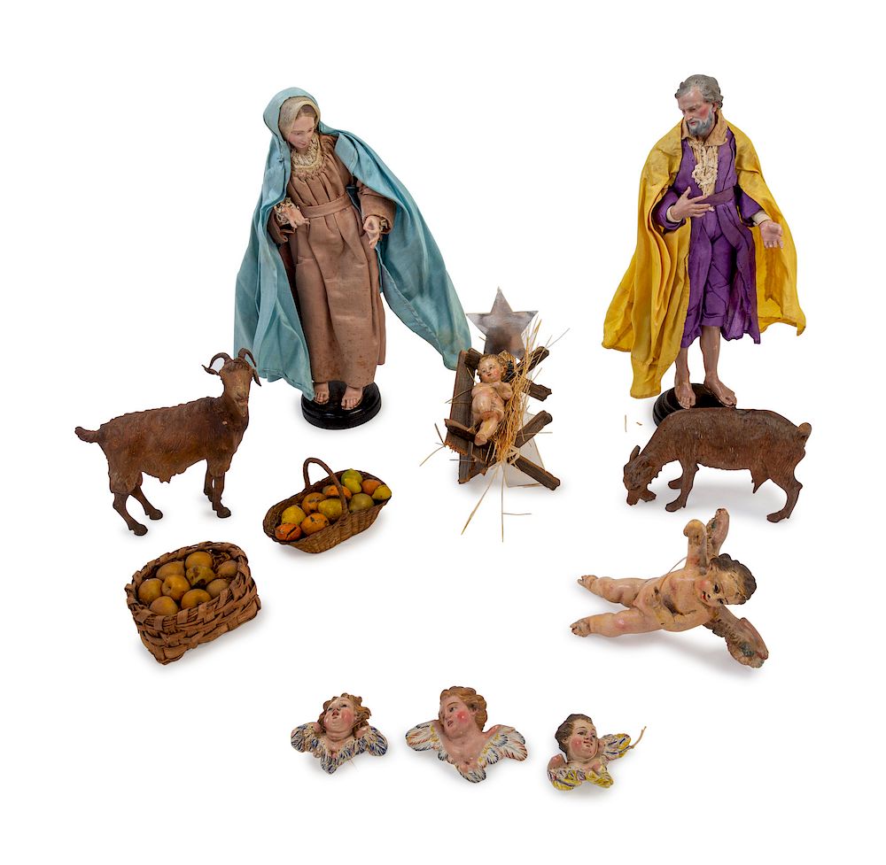 Appraisal: An Italian Creche Nativity Scene An Italian Creche Nativity Scene