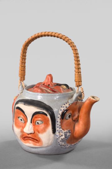 Appraisal: Unusual Japanese Taisho Porcelain Teapot first quarter th century modeled