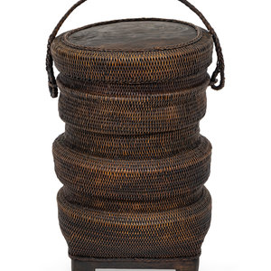 Appraisal: A Japanese Woven Storage Basket TH TH CENTURY Height x