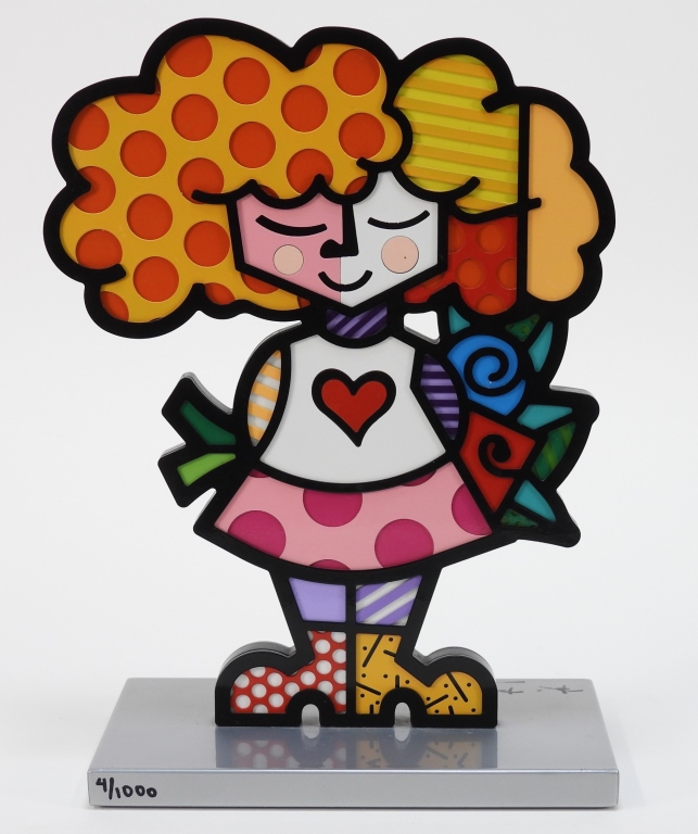 Appraisal: ROMERO BRITTO POP ART GOOD GIRL SCULPTURE Florida Brazilb Polychromatic