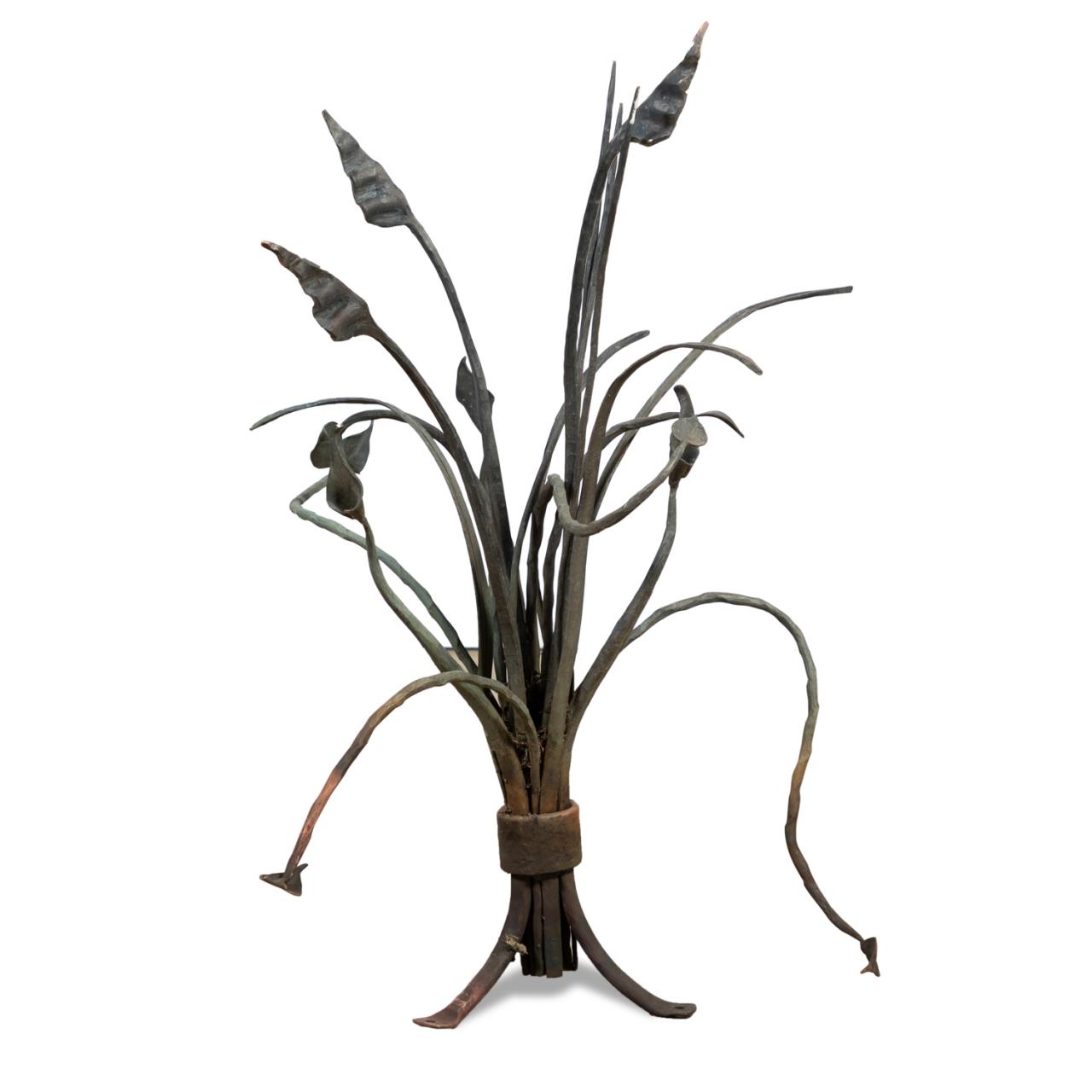 Appraisal: IVAN BAILEY CALLA LILIES WROUGHT IRON SCULPTURE Ivan F Bailey